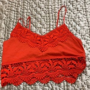 Orange Topshop Crop Top